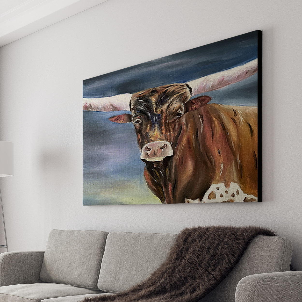 Longhorn Painting Canvas Art