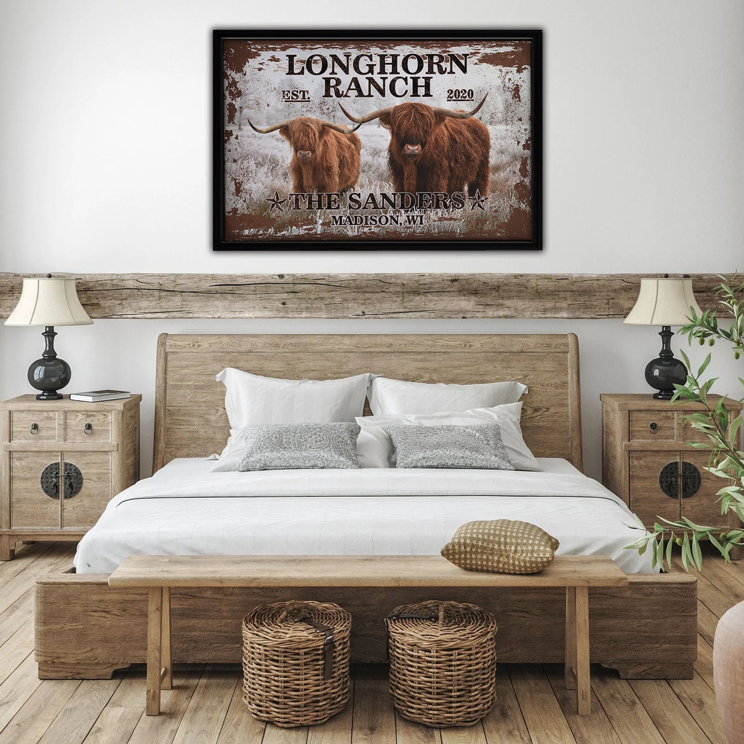 Longhorn Ranch Framed Canvas