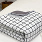 Korean style Simple Black and White Plaid Thin Summer Blanket Four-Piece Set Airable Cover Thin Summer Machine Washable Thin Duvet Insert 4