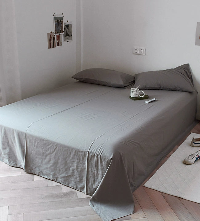 Minimalist Pure Color Cotton Protective Cover Bed Sheets