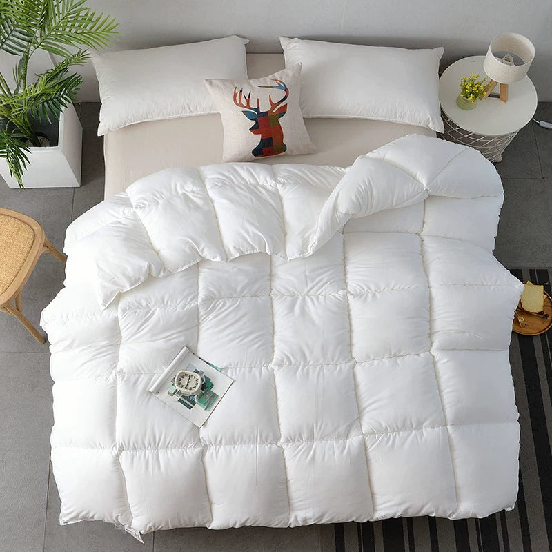 Spring & Fall Cotton Summer Quilt Cotton Quilt Airable Cover Thin Duvet Thickened Heattech Single Double Student Dormitory Duvet Insert Pure White