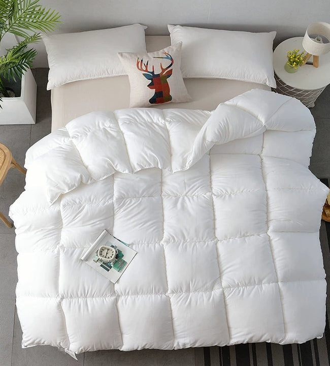 Spring & Fall Cotton Summer Quilt Cotton Quilt Airable Cover Thin Duvet Thickened Heattech Single Double Student Dormitory Duvet Insert Pure White