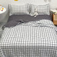 Korean style Simple Black and White Plaid Thin Summer Blanket Four-Piece Set Airable Cover Thin Summer Machine Washable Thin Duvet Insert 4