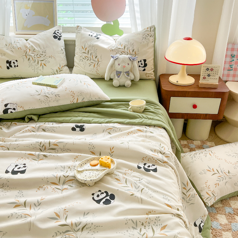 Cloud Cotton Machine Washable Kids Student Panda Summer Quilt