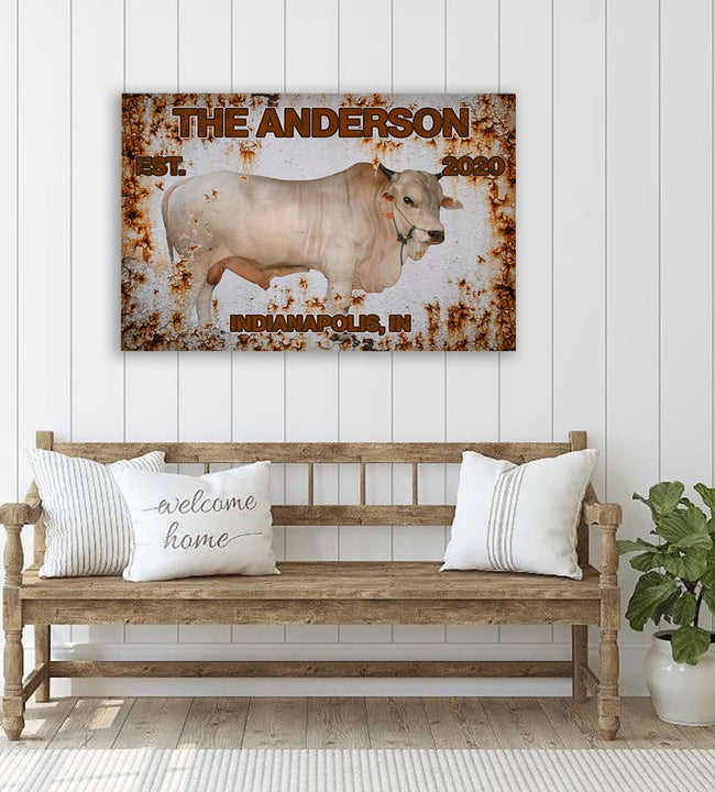 Rusted Cattle Canvas Art