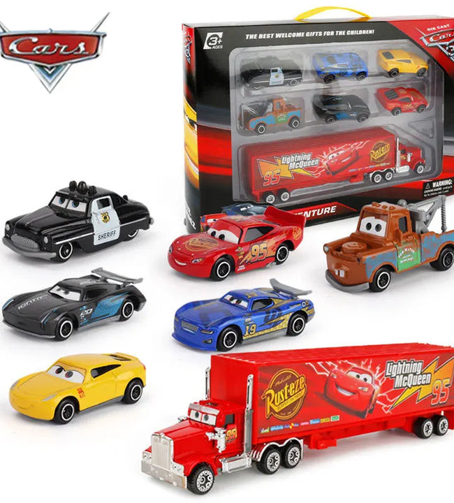 6-7pcs/Set Disney Pixar Car 3 Lightning Mcqueen Uncle Truck Jackson Storm 1:55 Diecast Metal Car Model Toys Kids Boy Xmas Gift