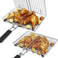 Folding Grilling Basket Outdoor Camping BBQ Stainless Steel Grill Rack Foldable Seafood Steak Vegetables Barbecue Cooking Tool