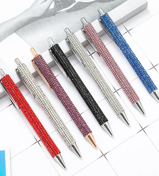 Press Metal Ballpoint Pens Diamond Multi-color Gift Pen Creative Office Supplies