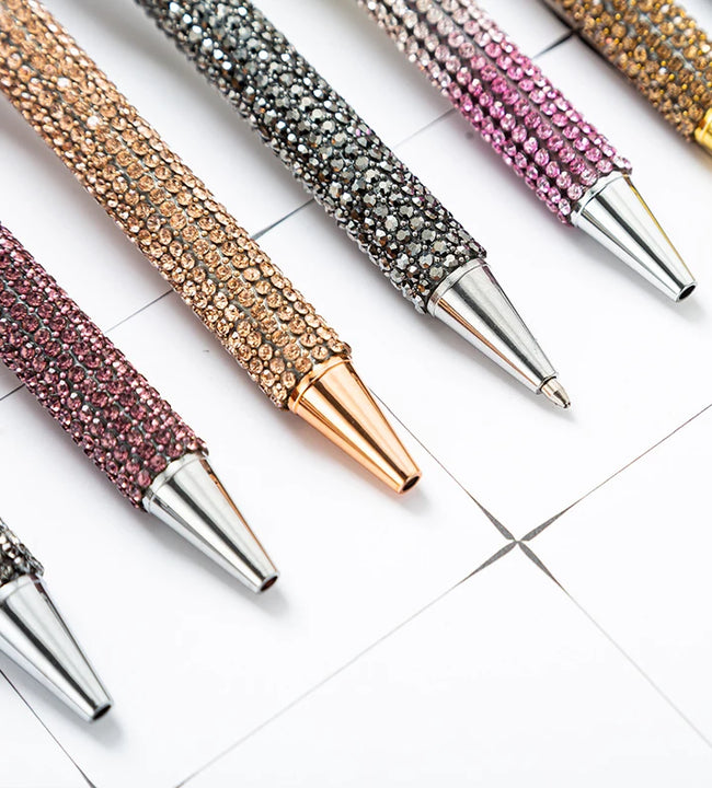 Press Metal Ballpoint Pens Diamond Multi-color Gift Pen Creative Office Supplies