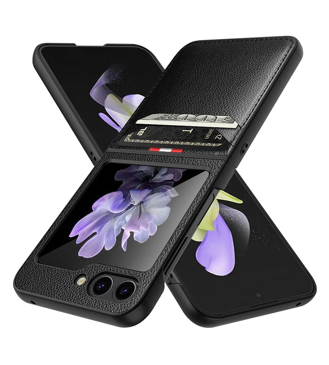 Business Leather Bag Case for Samsung Galaxy Z Flip 5 Flip5 Flip3 Flip4 Flip 3 4 Zflip5 Card Slot Cell Phone Cases