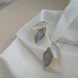 New Fashion Trend S925 Silver Needle Unique Design Romantic Exquisite Simple Blue Tree Leaf Earrings Women's Jewelry Party Gift