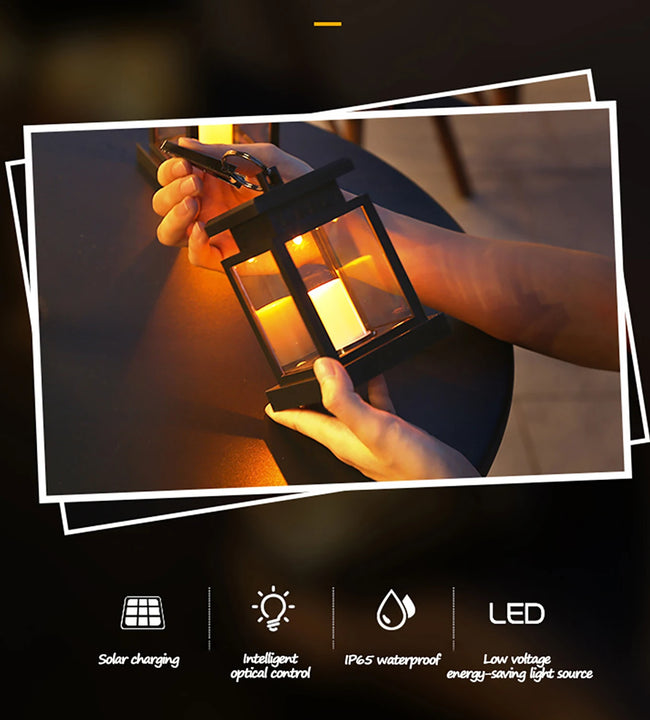 LED Solar Lights Candle Lantern Outdoor Palace Lantern Garden Lamp With Hook Landscape Lighting Floor Lights Waterproof Christma