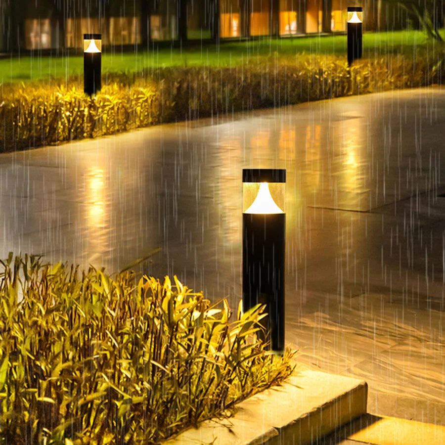 60CM Landscape Path Light Aluminum Lawn Lantern Floor Lamp Modern Road Post Light Outdoor Bollard Light for Patio Driveway Decor