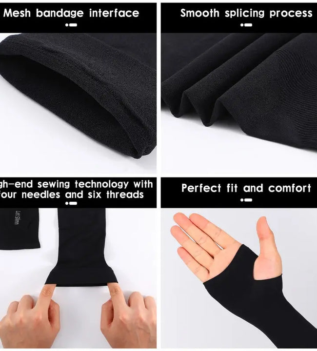 1 Pair Summer Finger Sleeve Ice Cool Wearing High Elastic Elbow Spring Outdoor Riding Fingerless Fishing Custom Ice Silk Sleeve