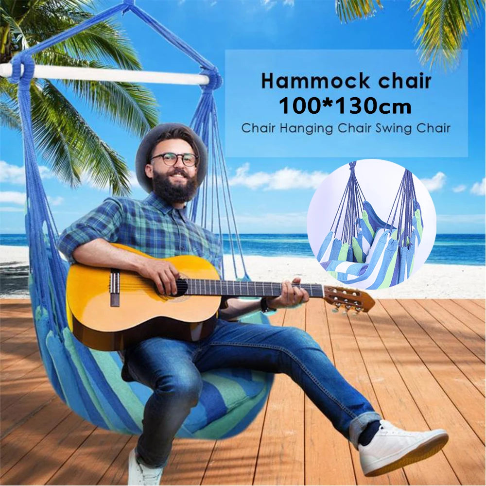 120KG Garden Hanging Chair Fabric Camping Rope Bed Bedroom Swing Seat Hammock Chair Hanging Hammock Hammock Swings