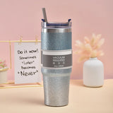 Straw Insulation Bottle Gradient Color Thermal Straw Water Bottles Sweat Free Straw Vacuum Insulated Mug Holiday Party Gifts