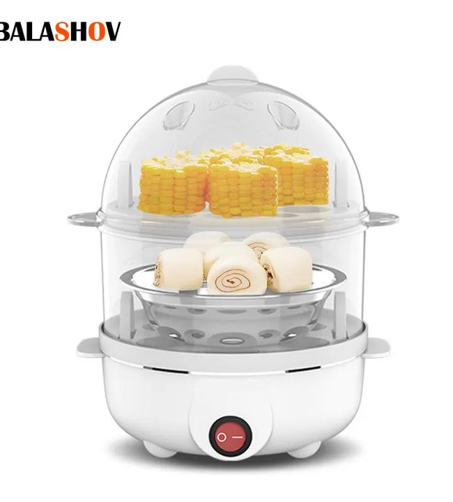 220V Multifunctional Electric Egg Boiler Double Layers Egg Cooker Mini Steamer Poacher Kitchen Cooking Breakfast Machine