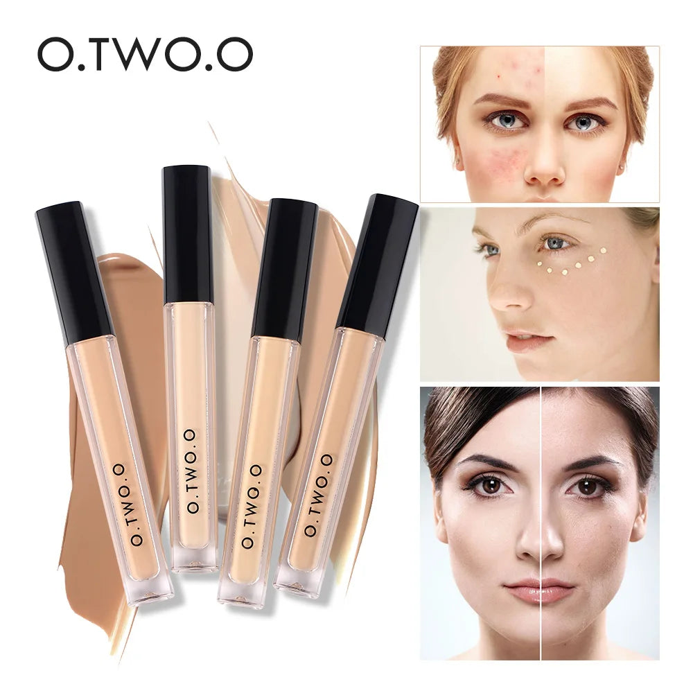 O.TWO.O Liquid Concealer Face Contour Full Coverage Eye Base Dark Circles Blemish 4 Colors Maquillage Femme Profesional Makeup