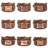 New Retro Wide Leather Pirate Compass Bracelet Men's Bracelet Celtic Viking Jewelry Compass Bracelet Accessories Party Gifts