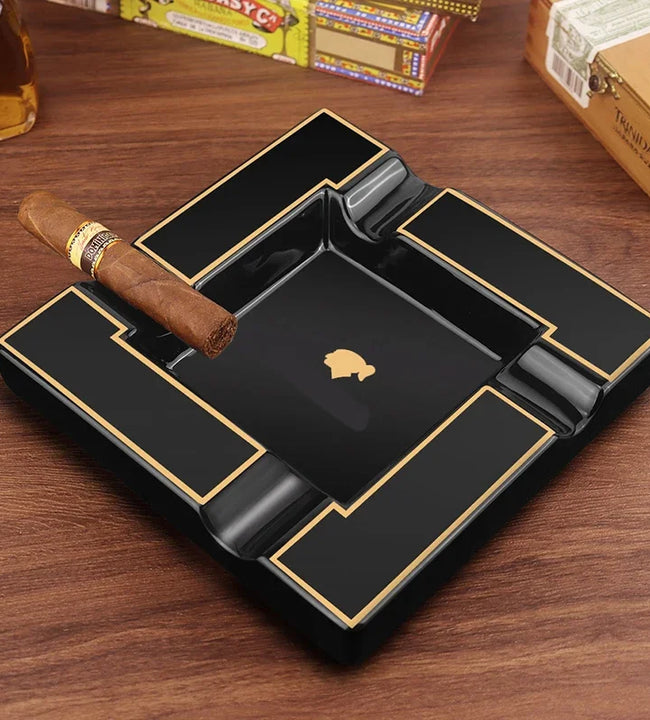 Cohiba Cigar Ashtray Large Ceramic 4 Slot Tray Creative Luxury Cigar Ashtray Desk Office Ashtray Smoking Accessories