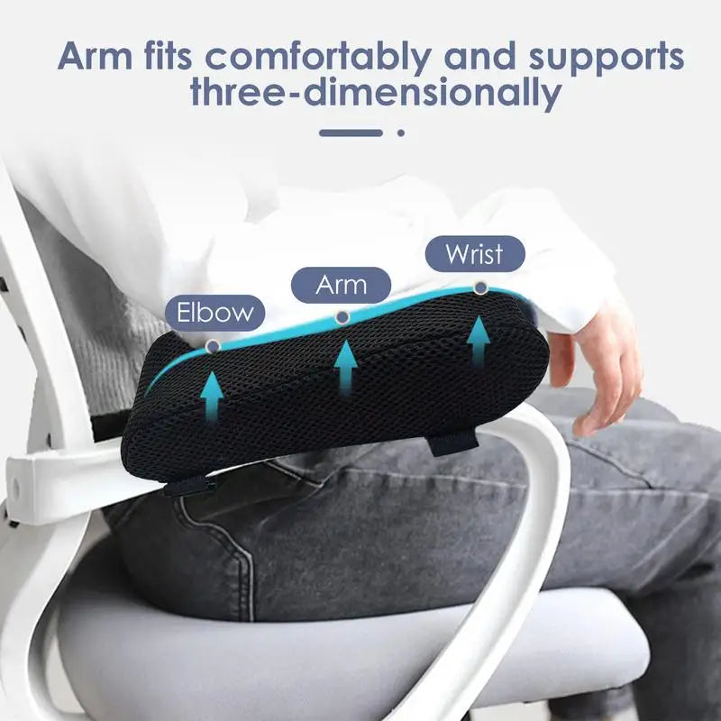 Ergonomic Armrest Pads Arm Rest Cover Elbow Armrest Pads Comfortable Support Chair Elbow Pads with Adjustable Straps for Office