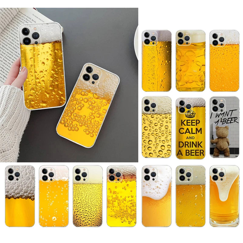 Phone Case For iphone 15 14 13 12 11 Pro Max XS Max XR X 12mini 14 Plus SE Cold Beer Case Funda Capa Cell