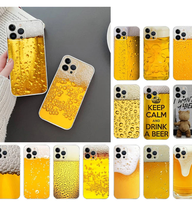 Phone Case For iphone 15 14 13 12 11 Pro Max XS Max XR X 12mini 14 Plus SE Cold Beer Case Funda Capa Cell