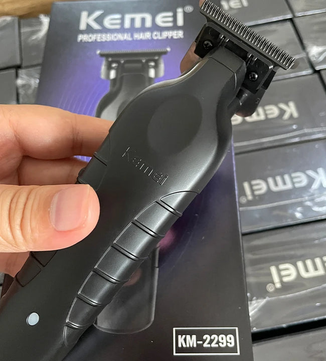 Kemei 2299 Barber Cordless Hair Trimmer 0mm Zero Gapped Carving Clipper Detailer Professional Electric Finish Cutting Machine