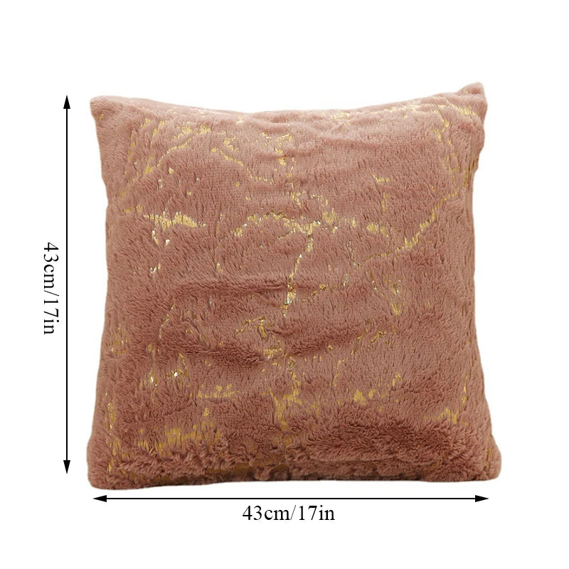 43x43cm Pillow Cover Pillow Case Golden Plush Classic Sofa Home Decor Bedside Fur White Decorative Throw Pillows Covers