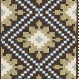 Area Rug, Chocolate & , Boho Design, Non-Shedding & Easy Care, Indoor/Outdoor & Washable-Ideal for Patio, Backyard