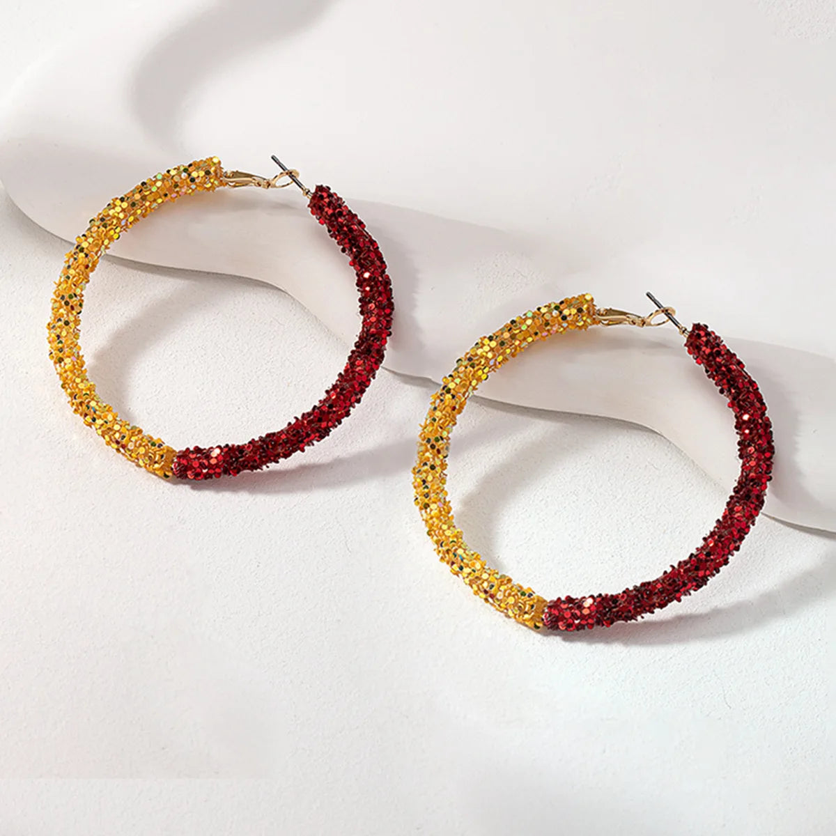 2024 Summer Fashion Trending Big Sparkling Hoop Cheerleader Earrings European Cup