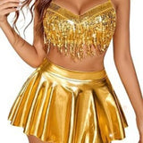 Women's Sequin Tassel Clothing Role-playing Three Piece Clothing Swimsuit Set Cosplay  Sexy Skirt  Lingerie Cosplay  Sexy Skirt