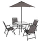 6 Piece Outdoor Patio Dining Set Garden Outdoor Furniture Set Patio Chair Table Umbrella