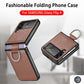 Lightweight Thin Leather Cell Phone Case for Samsung Galaxy Z Flip 6 5 4 5G flip6 Flip5 Flip4 Flip 3 Flip3 Anti-Falling Cover