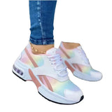 Sneakers 2024 New Fashion Wedge Platform Plus Size Casual Sports Shoes Women Lace-up Mesh Breathable Women's Vulcanized Shoes