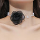 Goth Black Lace Flower To The Neck Chains Lace Choker Necklace For Women Fashion Neck Jewelry Party Gift Necklace With A Flower