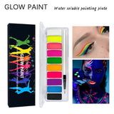 10 Colors Glow Fluorescent Neon Oil Face Body Art Paint UV Glow Oil Painting Halloween Party Fancy Dress Beauty Makeup Cosmetics