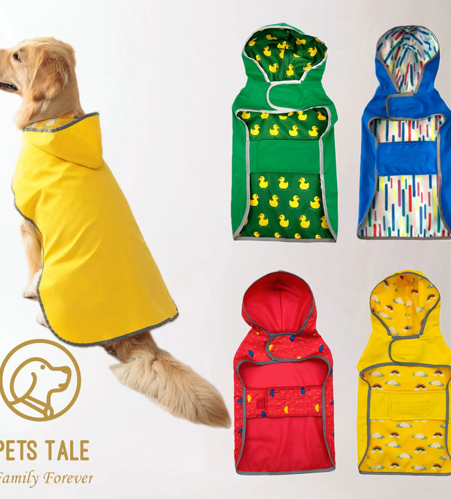 Keep Your Pup Dry & Stylish: Double-Layer Yellow Raincoat With Two-Way Wear!