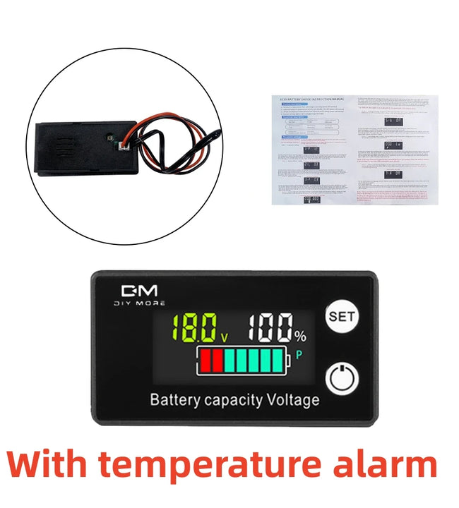 6133A DC Battery Voltmeter 8V-100V Capacity Indicator Power Meter Lithium LiFePO4 lead-acid cell 12V 24V 48V for LCD Battery