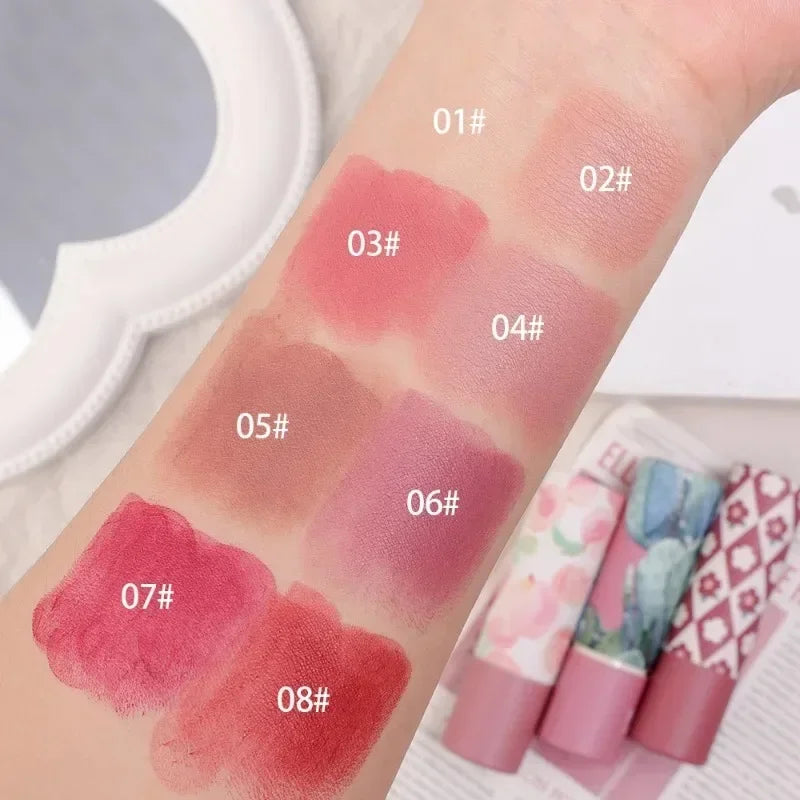 Waterproof Nude Lipstick 8 Colors Non-Stick Cup Velvet Moisture Matte Lip Tint Professional Lasting Velvet Lips Makeup Cosmetic