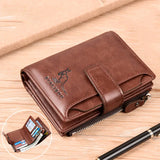 Genuine Leather Men's Wallet Luxury Short RFID Card Holder for Men Zipper Coin Purse Portable Male Wallets Billfold