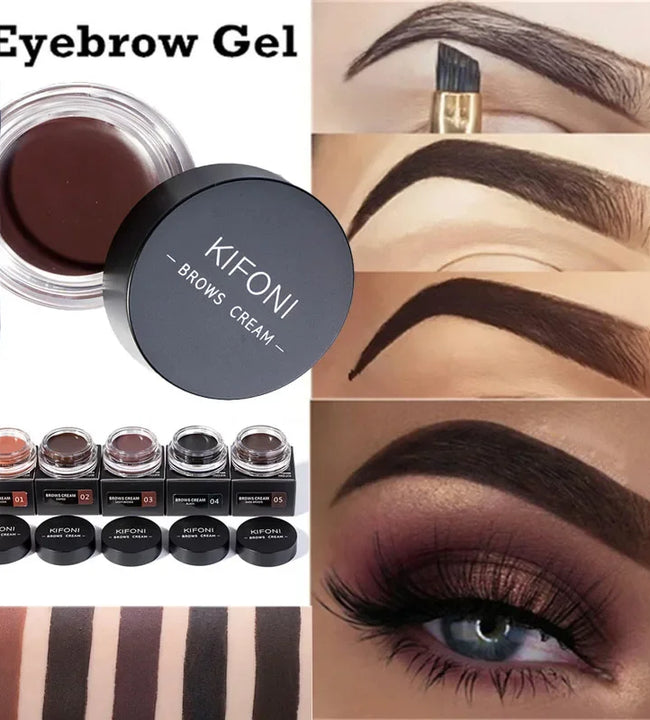 4g Eye Brow Makeup Tool  Waterproof  Long Lasting Dyed Quick Drying EyeBrow Cream 5 Color Black Brown Eyebrow with Brow Brush