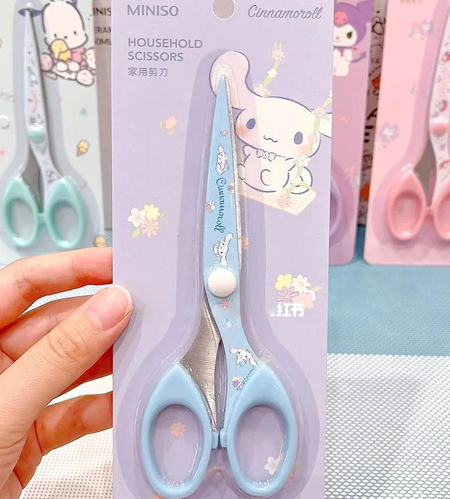 Sanrios Kawaii Household Scissors Accessories Kuromi Handmade knife Cinnamoroll Cartoon Anime Cute Office Supplies Gift