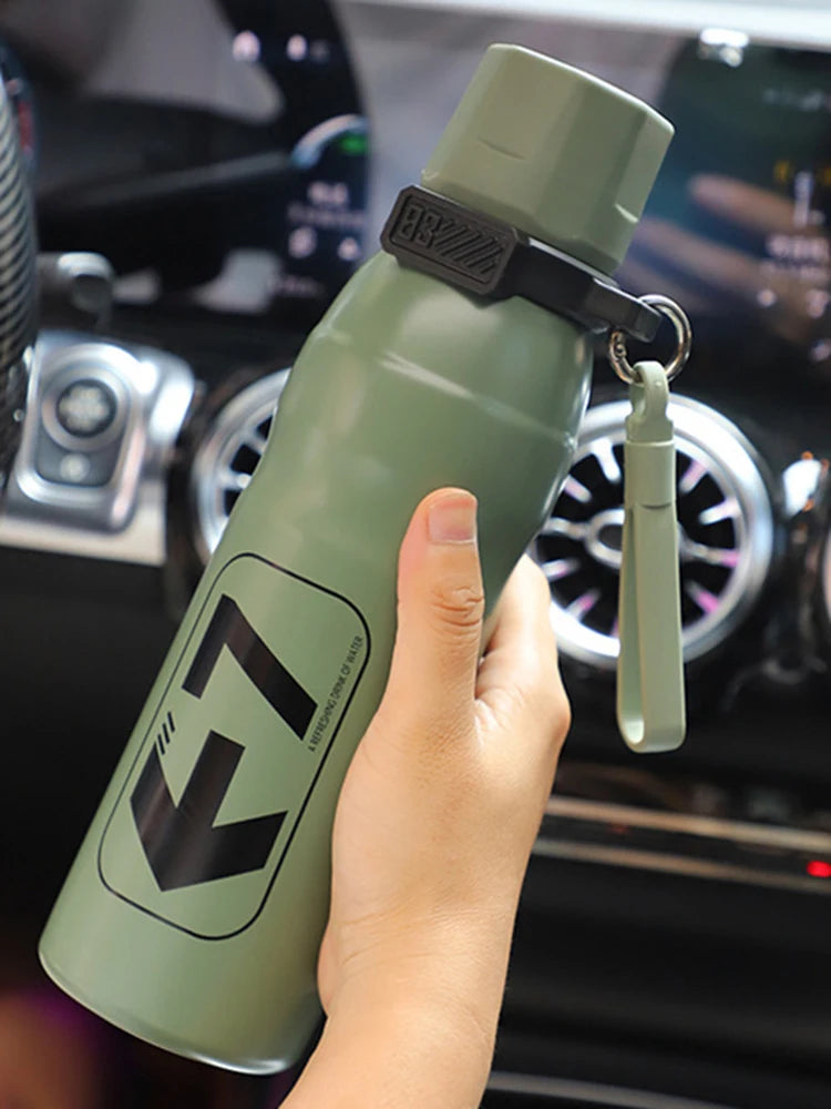 650ml 316 Stainless Steel Insulated Cup Travel Thermos Bottle With Straw Sports Kettle Outdoor Hiking Cycling Water Bottle