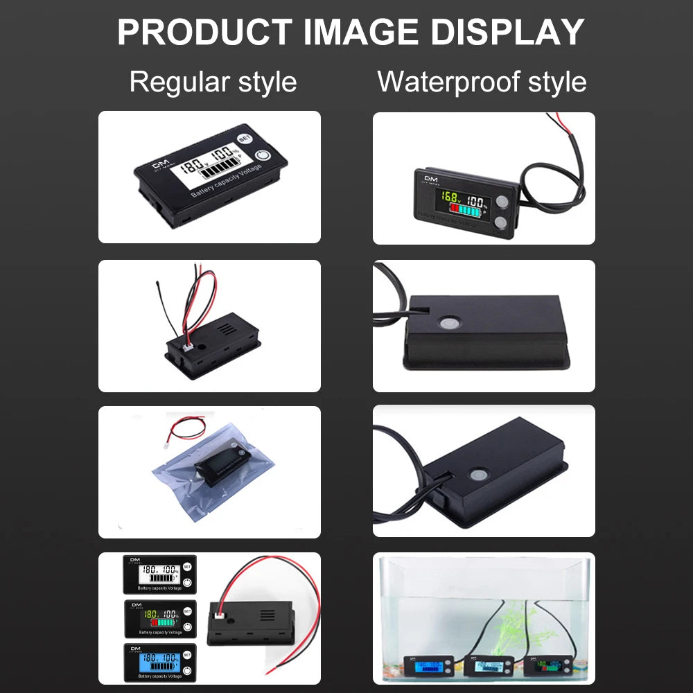 6133A DC Battery Voltmeter 8V-100V Capacity Indicator Power Meter Lithium LiFePO4 lead-acid cell 12V 24V 48V for LCD Battery