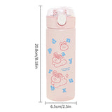 Cute Cartoon Stainless Steel Straw Insulated Cup Thermal Water Bottles For Girls Portable School Kids Milk Coffee Sippy Cups