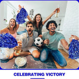 4Pcs Cheerleading Pom Poms for Kids Adults Non-Fading Metallic Streamer Pompoms Cheerleader Hand Flowers Dancing Team Sports