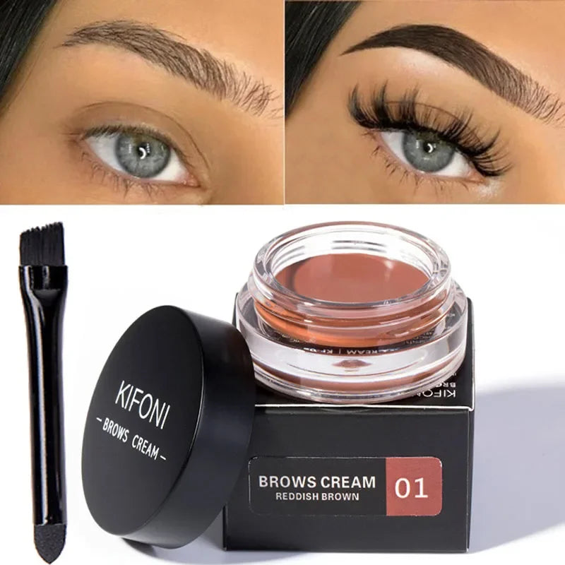 4g Eye Brow Makeup Tool  Waterproof  Long Lasting Dyed Quick Drying EyeBrow Cream 5 Color Black Brown Eyebrow with Brow Brush