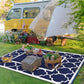 Outdoor Rug 8' x 10' Patio Waterproof, Foldable Reversible Plastic Straw Area Rugs Mat for Camper Decor, Outside Carpet