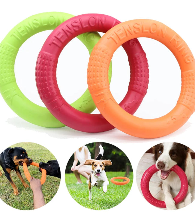 Floating Water Dog Toys Pet Flying Disk Training Ring Interactive Toy Puller Resistant Aggressive Chewing for Small Medium Dogs